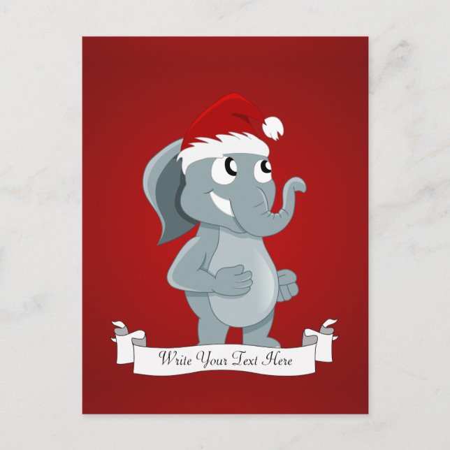 Postal Festiva Navidades elefante personalizado (Anverso)