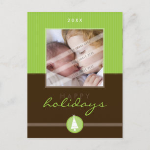 Postal Festiva NAVIDADES ELEGANTES POSTCARD :: rayado 6P