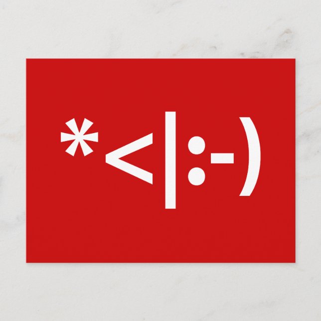 Postal Festiva Navidades Elf Emoticon Xmas ASCII Texto Arte (Anverso)
