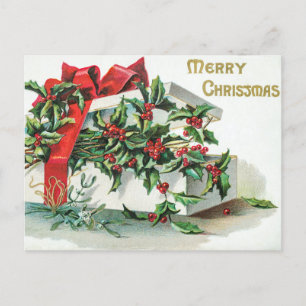 Postal Festiva Navidades eligen arte vintage con deseos feriados