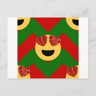 Postal Festiva navidades emoji del ojo del corazón
