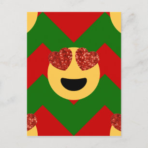 Postal Festiva navidades emoji del ojo del corazón