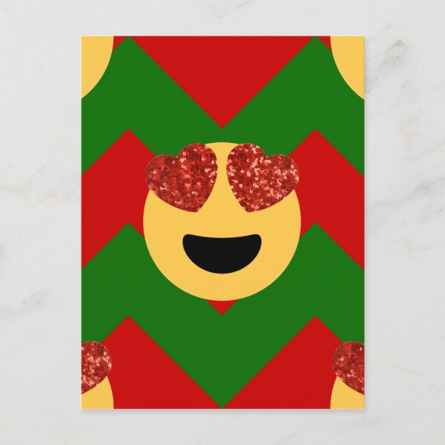 Postal Festiva navidades emoji del ojo del corazón (Anverso)