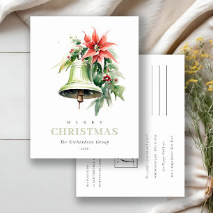 Postal Festiva Navidades empresariales Bell Poinsettia logotipo c