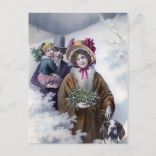 Postal Festiva Navidades en Andover, diseño de vacaciones vintage
