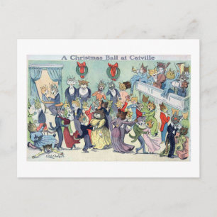 Postal Festiva Navidades en Catville, Louis Wain