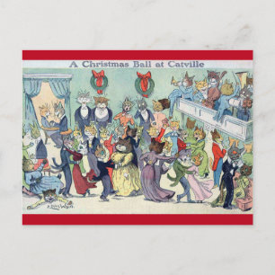 Postal Festiva Navidades en Catville, Louis Wain