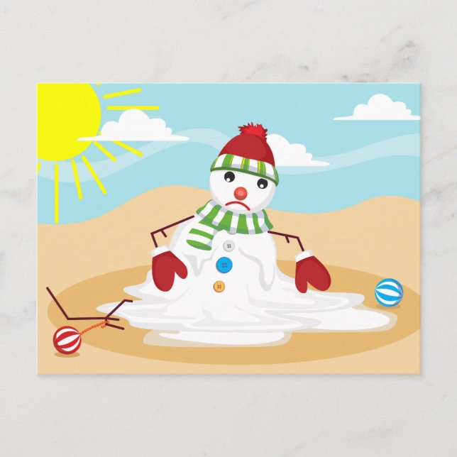 Postal Festiva navidades en july snowman (Anverso)