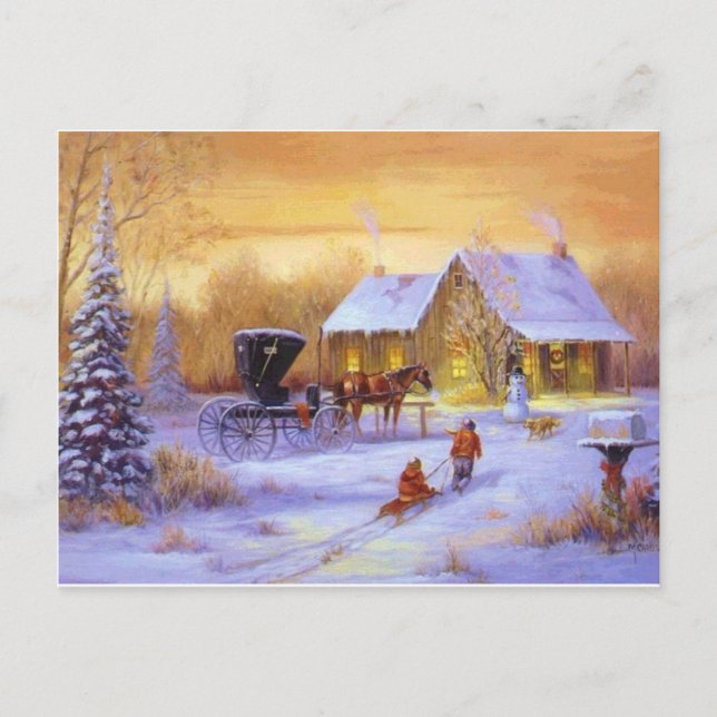 Postal Festiva Navidades en la cabina (Anverso)