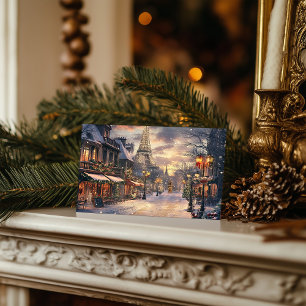 Postal Festiva Navidades en París: Crepúsculo en la Torre Eiffel