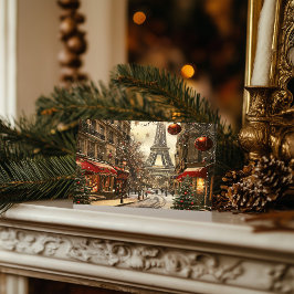 Postal Festiva Navidades en París: El Boulevard de la Torre Eiffe
