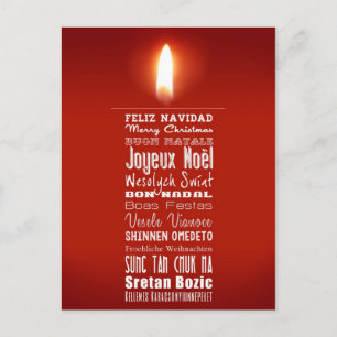Postal Festiva Navidades encendiendo velas