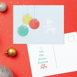 Postal Festiva Navidades espumosos con bolas de vacaciones con ta