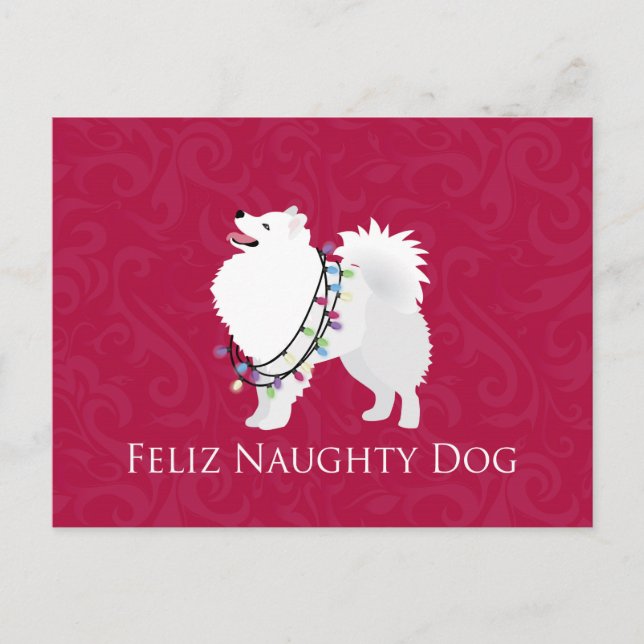 Postal Festiva Navidades estadounidenses esquimales del perro Fel (Anverso)