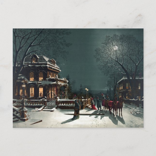 Postal Festiva Navidades Eve 1880 (Anverso)