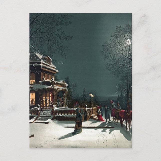 Postal Festiva Navidades Eve 1880 (Anverso)