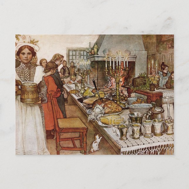 Postal Festiva Navidades Eve Julaftonen (Anverso)