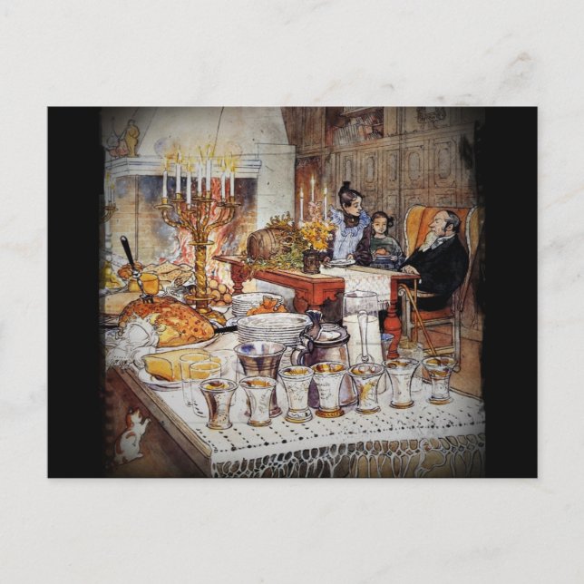 Postal Festiva Navidades Eve Julaftonen (Anverso)