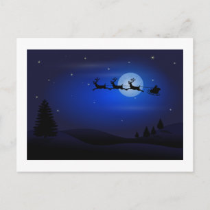 Postal Festiva Navidades Eve Santa Sleigh