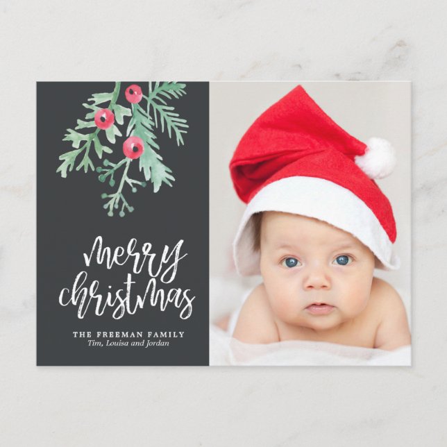 Postal Festiva Navidades Evergreen Festividad Fotófoba Slate (Anverso)