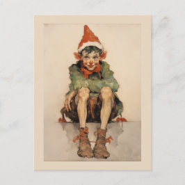 Postal Festiva Navidades expresionistas Elf 1