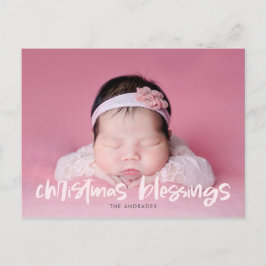 Postal Festiva Navidades familiares fotografían niños simples y m