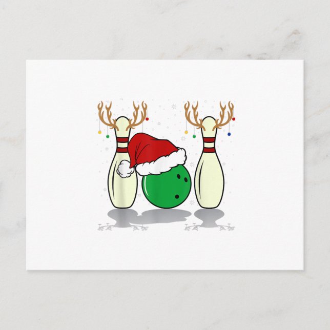 Postal Festiva navidades familiares que juegan a jugar bolos sant (Anverso)