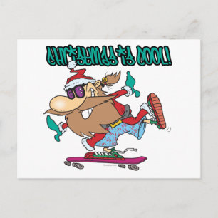 Postal Festiva navidades: fantástico patinador de ghetto skateboa