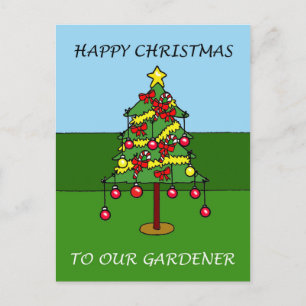 Postal Festiva Navidades felices a nuestro jardinero