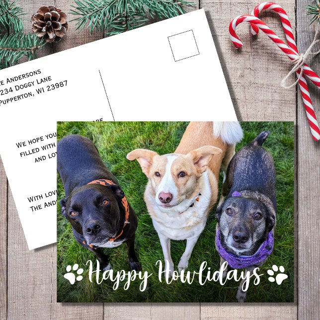 Postal Festiva Navidades felices de fotos de perros de Howlidays (Subido por el creador)