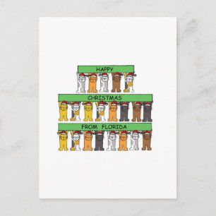 Postal Festiva Navidades felices de gatos Personalizados de Flori