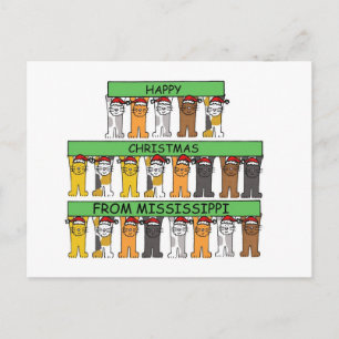 Postal Festiva Navidades felices de gatos Personalizados de Misis