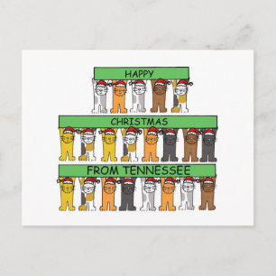 Postal Festiva Navidades felices de gatos Personalizados de Tenne