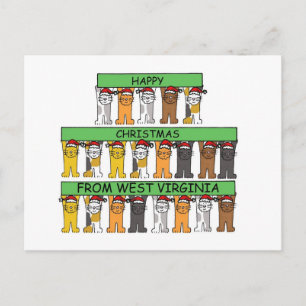 Postal Festiva Navidades felices de gatos Personalizados de Virgi