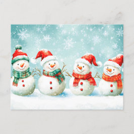 Postal Festiva Navidades felices de Snowman
