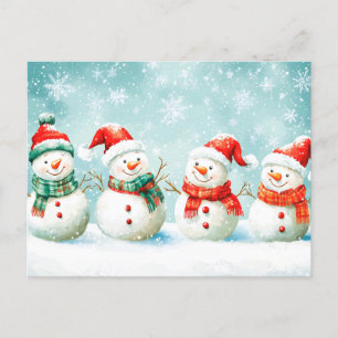 Postal Festiva Navidades felices de Snowman