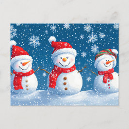 Postal Festiva Navidades felices de Snowman