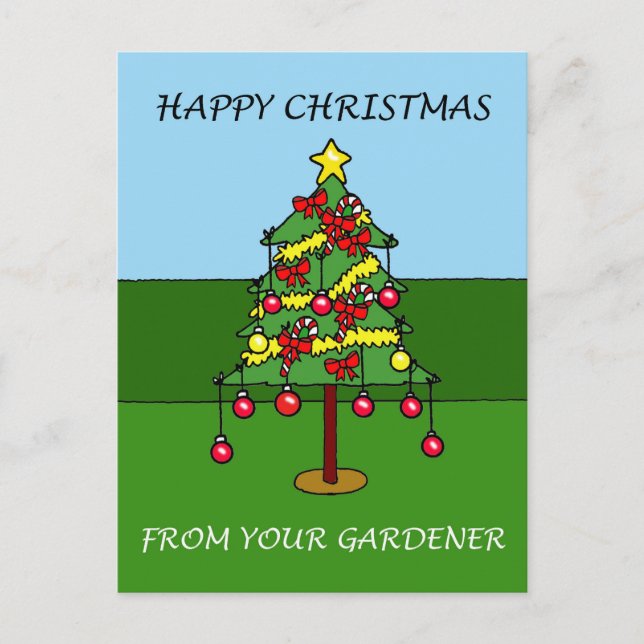 Postal Festiva Navidades felices de tu jardinero (Anverso)