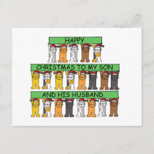 Postal Festiva Navidades felices Mi hijo y su esposo