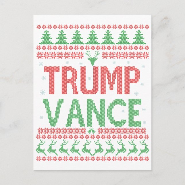 Postal Festiva Navidades feos republicanos de Trump vance celebra (Anverso)