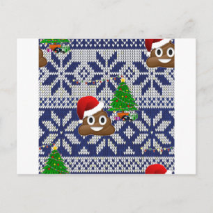 Postal Festiva navidades feos suéter poop emoji
