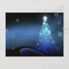 Postal Festiva Navidades festejan copos de nieve azul