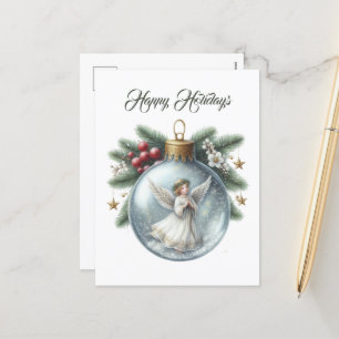 Postal Festiva Navidades festivos Ángel agregar mensaje