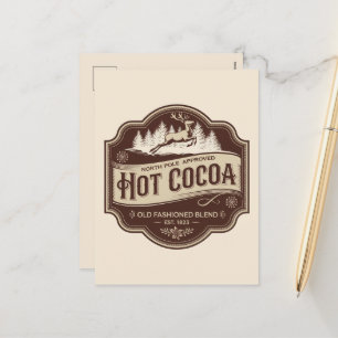 Postal Festiva Navidades festivos de cacao caliente añadir mensaj