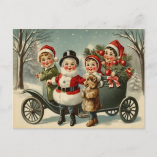 Postal Festiva Navidades festivos de época de principios del sigl