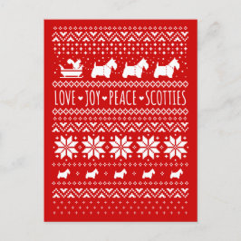 Postal Festiva Navidades festivos de Love Joy Peace Scotts