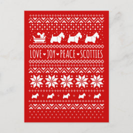 Postal Festiva Navidades festivos de Love Joy Peace Scotts