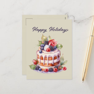 Postal Festiva Navidades festivos elf cake agregar texto Holiday
