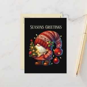 Postal Festiva Navidades festivos gnome agregar mensaje