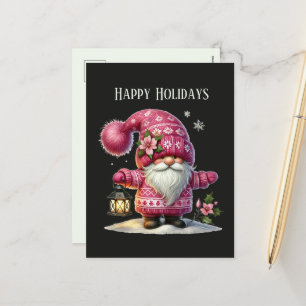 Postal Festiva Navidades festivos gnome agregar mensaje Happy